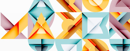 Minimal geometric abstract background. Circle square and triangle designのイラスト素材