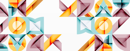 Minimal geometric abstract background. Circle square and triangle design