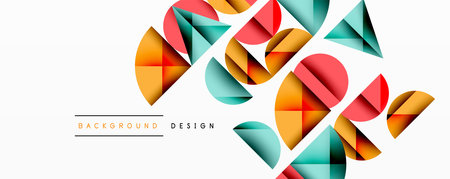 Minimal geometric abstract background. Circle square and triangle designのイラスト素材