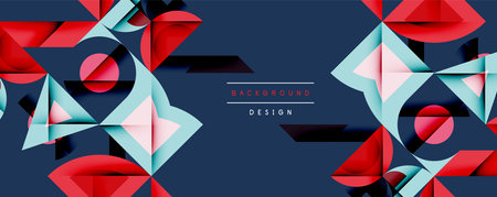 Circles squares lines abstract background