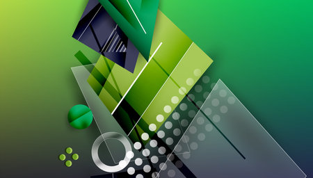 Creative triangles and circles compositionのイラスト素材