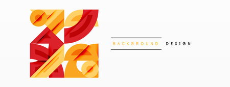 Abstract geometric background with shapes, featuring circular and rounded elements. Bold contrast, smooth gradients, dynamic composition, futuristic styleのイラスト素材