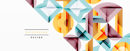 Minimal geometric abstract background. Circle square and triangle designのイラスト素材