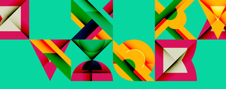 Minimal geometric abstract background. Circle square and triangle design