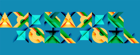 Circles squares lines abstract backgroundのイラスト素材