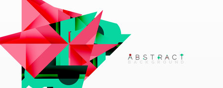 Circles, semi circles, squares and round triangles. Geometric mosaic style pattern abstract...