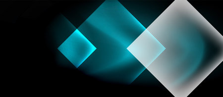Dark neon colors with glass square shapes