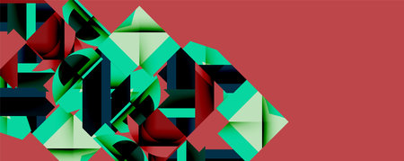 Abstract geometric composition with interlocking circular and angular shapes, featuring smooth gradients and sharp contrasts on a white backgroundのイラスト素材