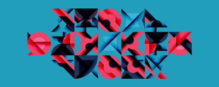 Minimal geometric abstract background. Circle square and triangle design