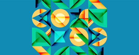 Circles squares lines abstract background
