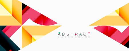 Abstract geometric artwork with interwoven angular and curved shapes, dynamic composition with...