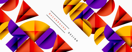 Minimal geometric abstract background. Circle square and triangle design