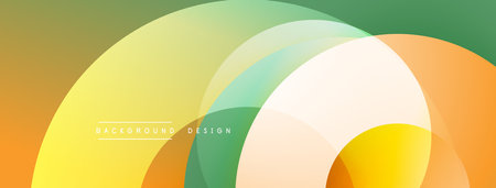 Abstract composition with layered circular elements, blending gradients and soft transitions,...