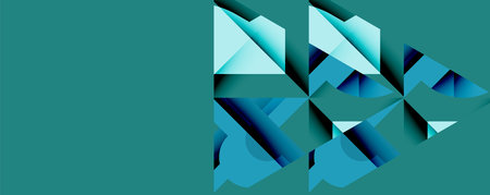 Circles, semi circles, squares and round triangles. Geometric mosaic style pattern abstract background for wallpaper, banner, backdrop, card, book Illustration, landing pageのイラスト素材