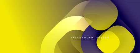 Circular abstract design with overlapping translucent circles and round shapes, blending gradients and smooth curves, creating depth, contrast, and a dynamic visual effectのイラスト素材