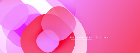 Circular abstract design with overlapping translucent circles and round shapes, blending gradients and smooth curves, creating depth, contrast, and a dynamic visual effectのイラスト素材
