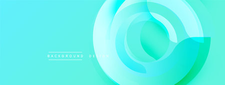 Abstract turquoise layers create circular design. Gradient shades offer smooth transition. Minimalist style, modern aesthetic. Perfect backdrop for digital projects.のイラスト素材