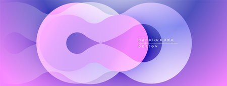 Abstract fluid shapes overlap, creating vibrant purple, pink gradients. Modern design element for...