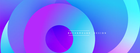 Abstract fluid shapes, vibrant colors blend. Modern design, smooth gradients create dynamic visual effect. Background features text elements.のイラスト素材