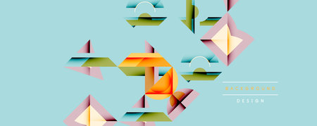 Abstract geometric shapes overlap, creating dynamic visual texture. Soft colors blend, forming...