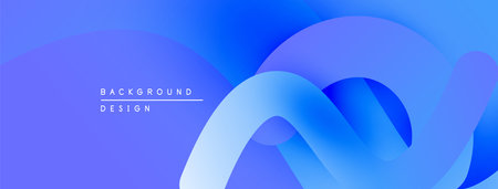 Abstract blue gradients form flowing shapes. Minimalist design with text background design visible. Smooth transitions create modern aesthetic.のイラスト素材