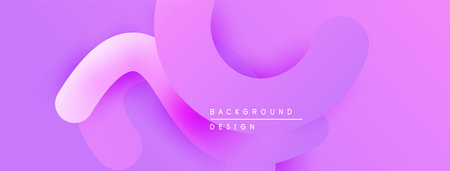 Abstract purple background. Smooth shapes overlap, creating fluid visual effect. Gradient colors...
