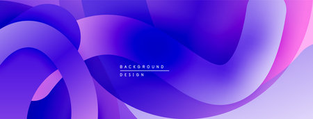 Abstract fluid shapes, vibrant purple hues, smooth gradients. Modern design element for backgrounds,...