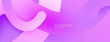 Abstract purple background. Smooth shapes overlap creating dynamic visual effect. Gradient colors...