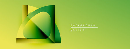 Abstract green layers create dynamic composition. Gradient background enhances visual depth, modern design element.のイラスト素材