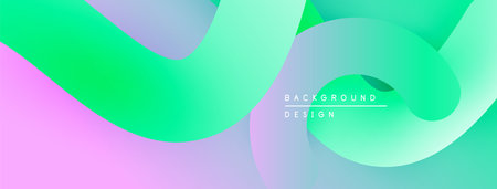 Abstract fluid shapes, vibrant colors blend. Gradient background creates modern visual effect. Soft curves, dynamic composition.のイラスト素材