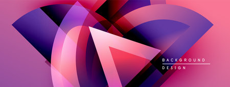 Abstract pink purple design. Overlapping shapes create dynamic visual effect. Modern background suitable for various projects.のイラスト素材