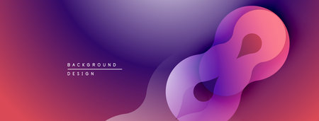 Abstract fluid shapes, vibrant purple, pink hues. Modern design, smooth gradients create dynamic visual effect.のイラスト素材