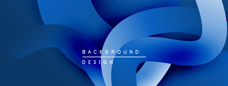 Abstract blue layers create dynamic background. Smooth shapes overlap, offering modern design element. Gradient shades enhance visual depth.のイラスト素材