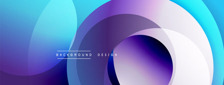 Abstract fluid shapes overlap, creating dynamic blue purple gradients. Modern design elements...