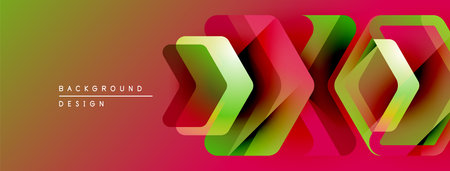 Abstract geometric shapes overlap, creating vibrant color gradients. Background features text background design. Modern, dynamic composition.のイラスト素材