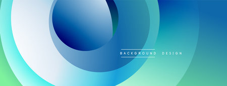 Abstract layers create dynamic visual flow. Blue, green hues blend, forming modern backdrop. Smooth gradients suggest depth, movement.のイラスト素材