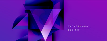 Abstract purple design features geometric shapes, gradients, dynamic composition. Modern aesthetic...