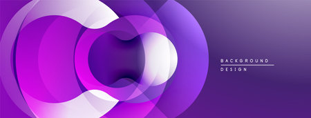 Abstract purple design features overlapping circles, creating tunnel illusion. Gradient shades add depth, modern aesthetic.のイラスト素材