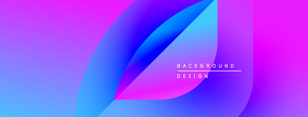 Abstract gradients blend purple, blue hues. Overlapping shapes create dynamic visual effect. Text reads background design. Modern, vibrant composition.のイラスト素材
