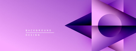 Abstract purple design. Geometric shapes overlap creating dynamic visual effect. Gradient shades add depth, modern aesthetic.のイラスト素材