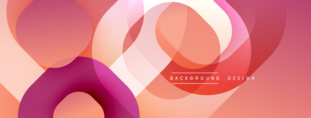 Abstract shapes overlap, creating soft gradients. Pink, peach, purple hues dominate design. Modern,...