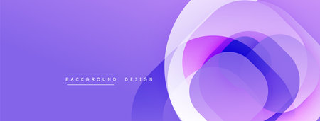 Purple abstract background. Overlapping circles create dynamic visual effect. Modern design suitable...
