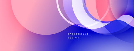 Abstract fluid shapes, gradients. Pink, blue hues blend seamlessly. Modern design element for backgrounds, presentations.のイラスト素材