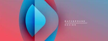 Abstract gradient background. Blue shapes overlap red hues. Minimalist design with text elements...