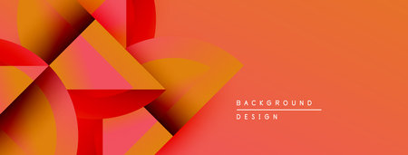 Abstract geometric shapes blend, creating vibrant orange gradient background. Text reads background...
