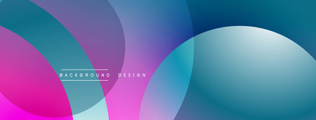 Abstract colorful background. Overlapping circles create dynamic visual effect. Gradient hues blend...