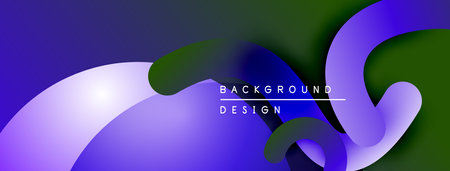 Abstract fluid shapes, vibrant blues, greens create modern background. Text reads background design. Minimalist aesthetic.のイラスト素材