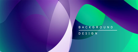 Abstract fluid shapes, vibrant purple, green hues. Modern design, gradient blends create dynamic...