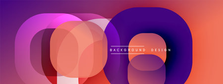 Abstract colorful overlapping circles create dynamic gradient background. Modern design elements suggest innovation, technology.のイラスト素材