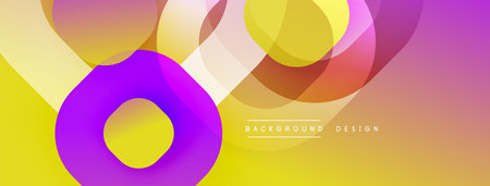 Abstract vibrant circles overlap, creating dynamic gradient effect. Yellows, pinks, purples blend...